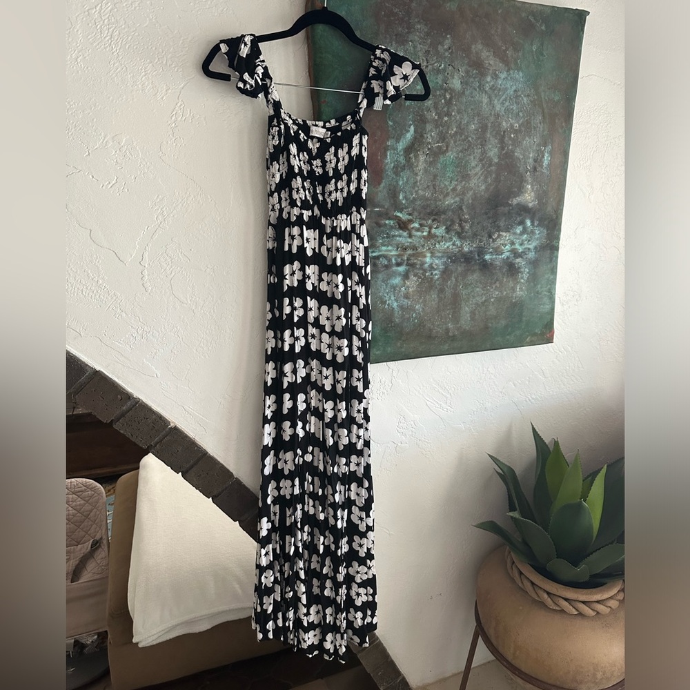 Tiare Hawaii black & white hollie maxi Dress